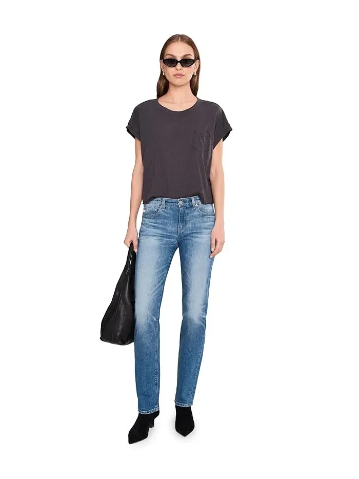 Джинсы Sandra Low Rise Slim Straight AG Jeans, 15 Years Regal — изображение 2 из 5, королевский синий