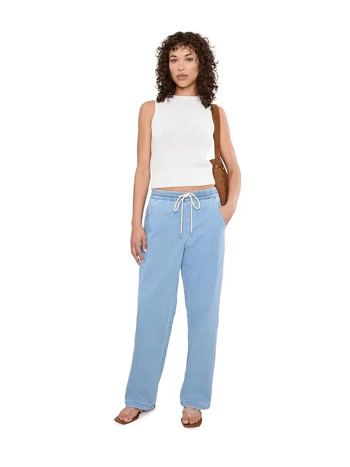 Джинсы прямые на завязке Relaxed Drawstring Pull-On Denim Pants NYDJ — изображение 2 из 5, пальмовый