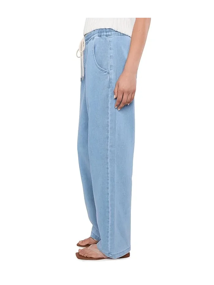 Джинсы прямые на завязке Relaxed Drawstring Pull-On Denim Pants NYDJ — изображение 3 из 5, пальмовый