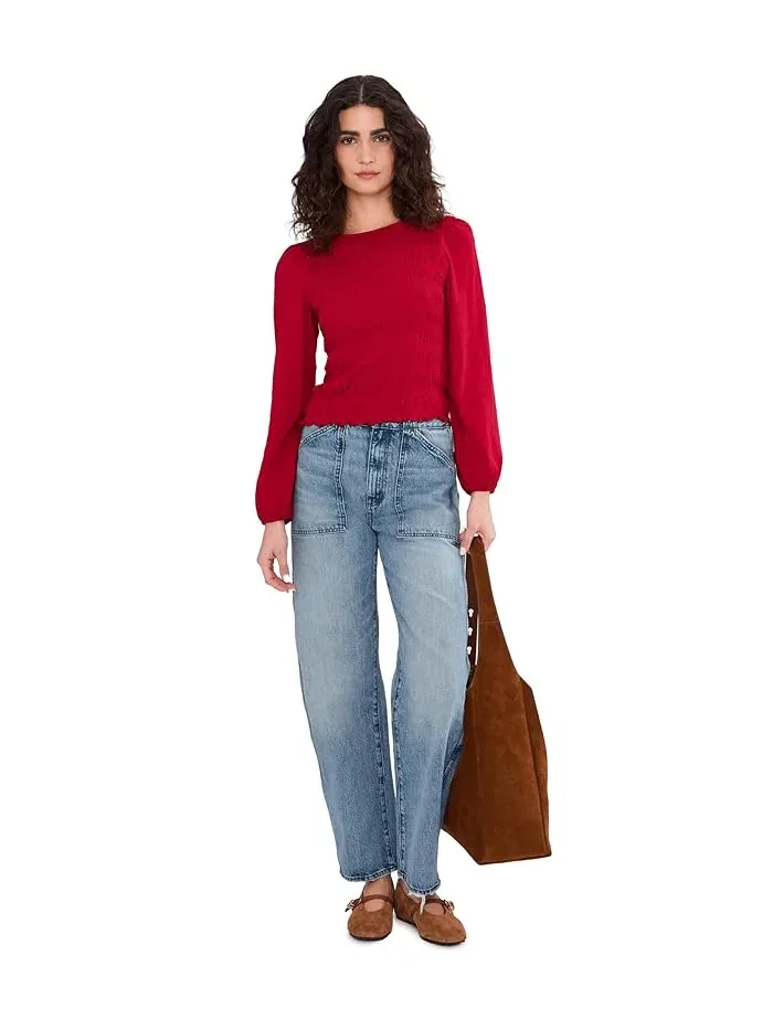 Джинсы balloon с военными карманами Madewell, Mckinney Wash — изображение 2 из 5, синий