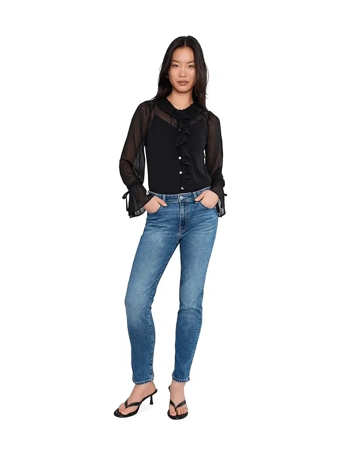 Джинсы Mari Mid-Rise Slim Straight AG Jeans, Charmed — изображение 2 из 5, чарм