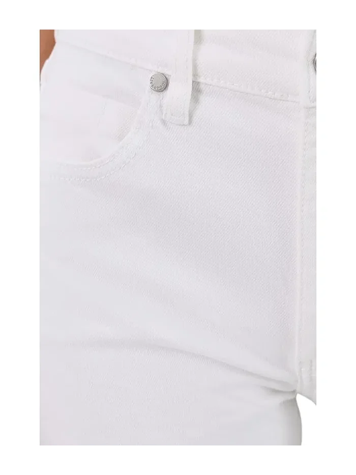 Джинсы с вышивкой Stride Mid-Rise Crop Wide Leg Liverpool Los Angeles — изображение 5 из 5, яркий белый