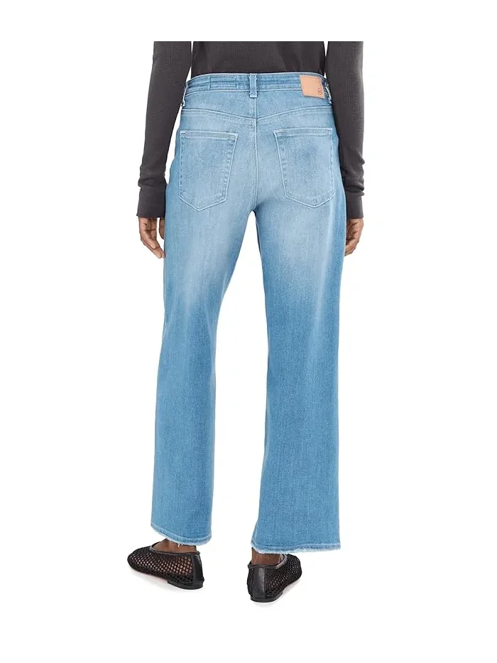 Джинсы широкие средней посадки укороченные Saige AG Jeans — изображение 4 из 5, розовый