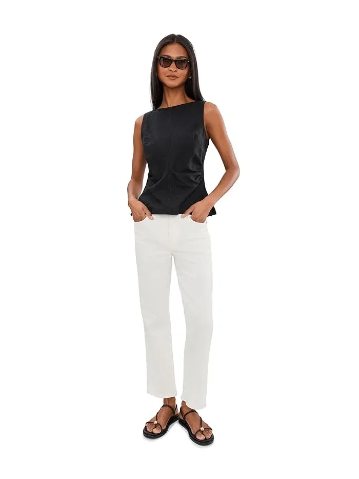 Джинсы прямые высокая посадка The Short Dean Easy Straight Jean Madewell — изображение 2 из 5, белый
