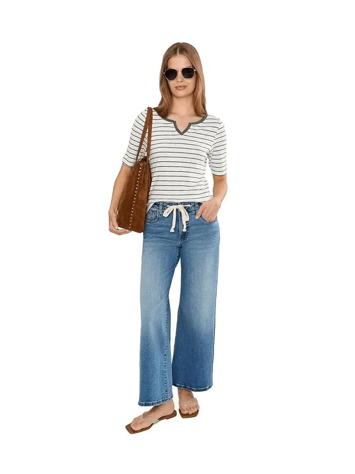 Джинсы прямого кроя Petite Maya High-Rise Wide Leg KUT from the Kloth, Protect — изображение 2 из 5, абстрактный