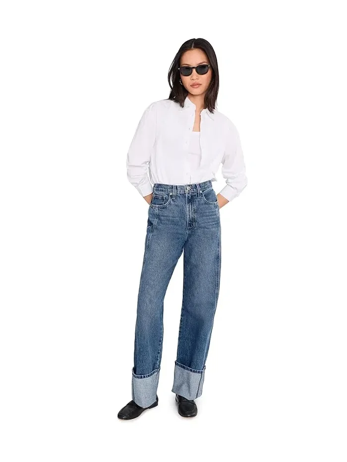 Джинсы с манжетами The Harlowe Cuffed Joe's Jeans, Classic — изображение 2 из 5, бежевый