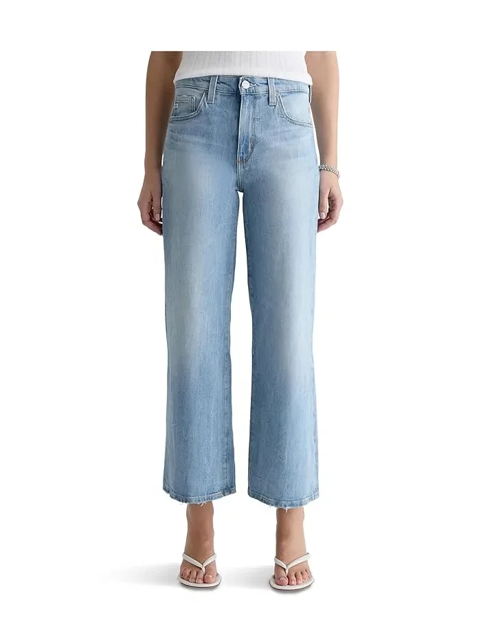 Джинсы с завышенной талией Saige Mid-Rise Wide Leg Crop AG Jeans, Kings River