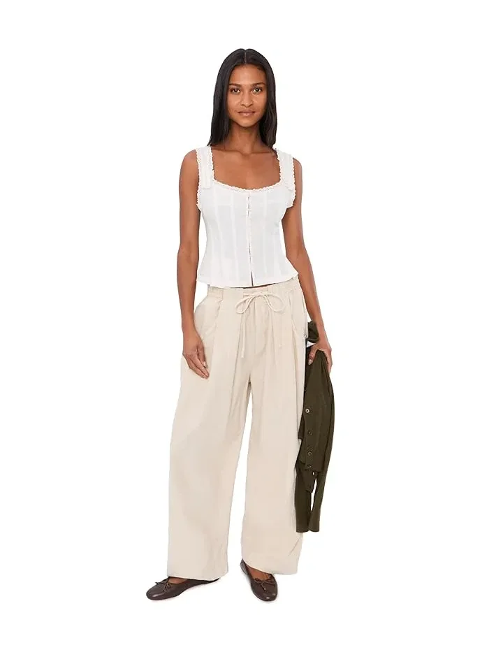Брюки свободные Chambers Laid Back Pull-On Free People — изображение 2 из 5, песочный