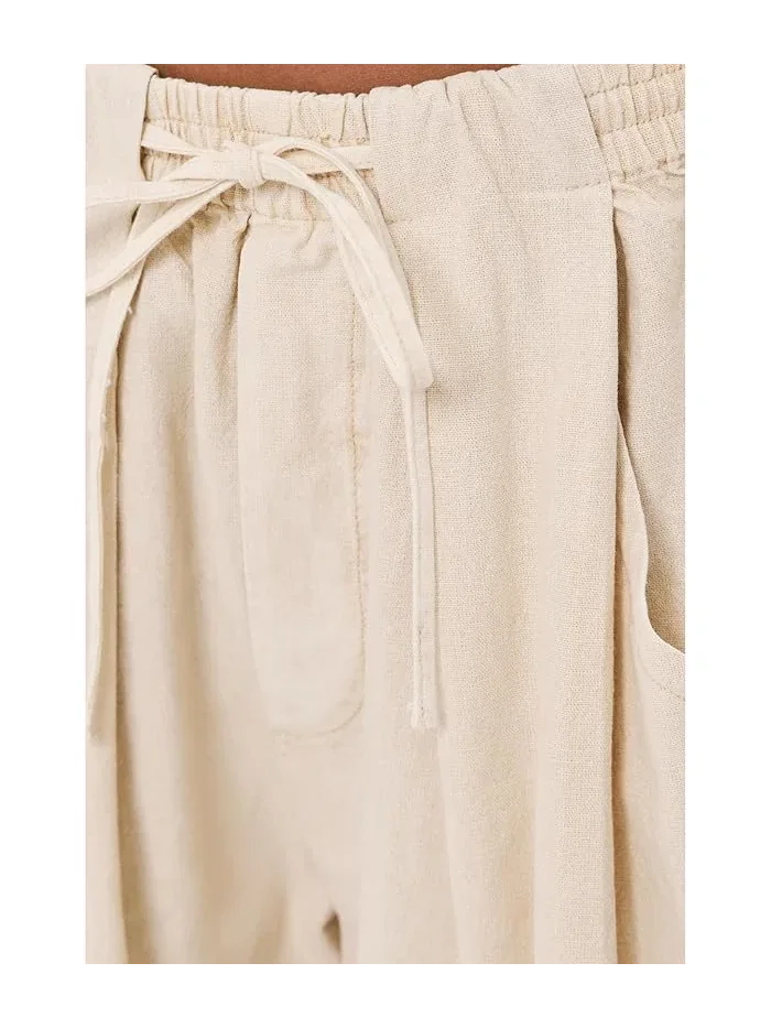 Брюки свободные Chambers Laid Back Pull-On Free People — изображение 5 из 5, песочный