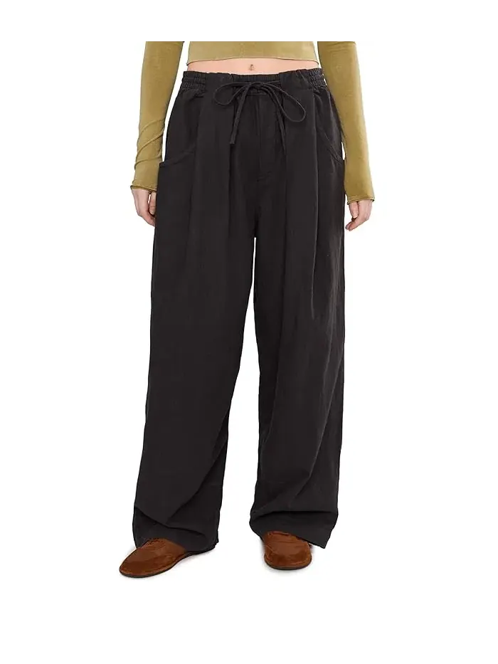 Джинсы свободные Chambers Laid Back Pull-On Free People — изображение 1 из 5, черный