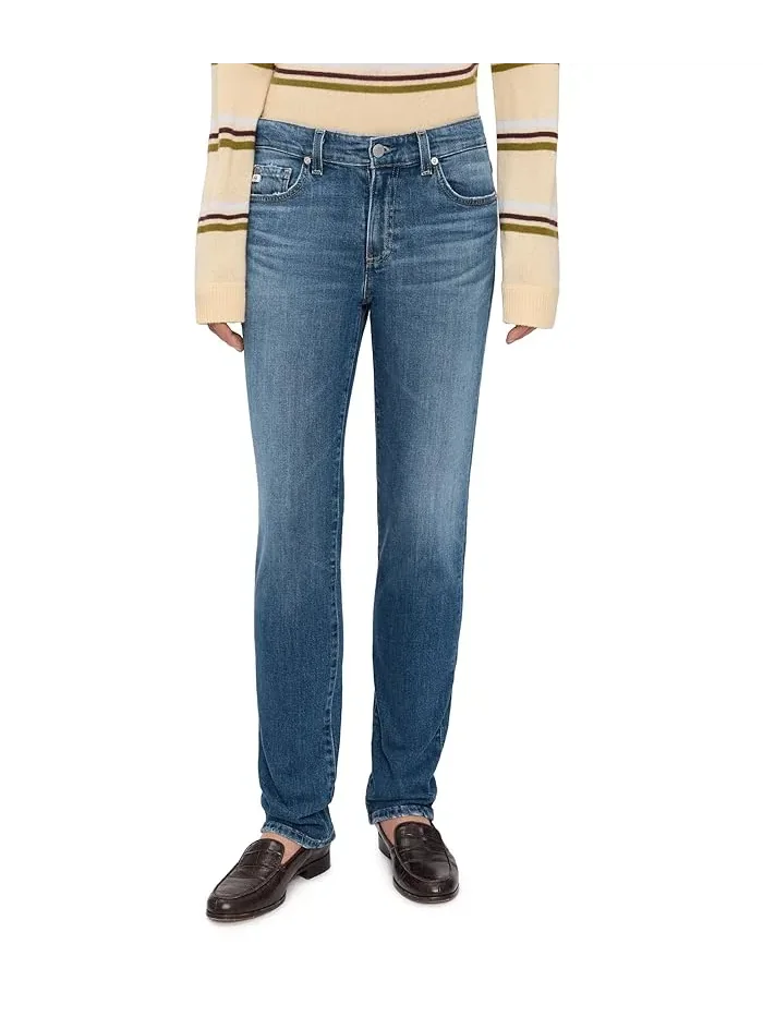 Джинсы низкой посадки AG Jeans — изображение 1 из 5, коричневый