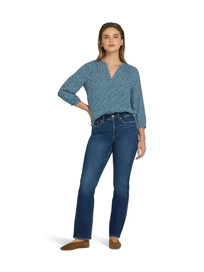 Джинсы прямые высокая посадка модель Straight Tall NYDJ — изображение 2 из 3, коричневый