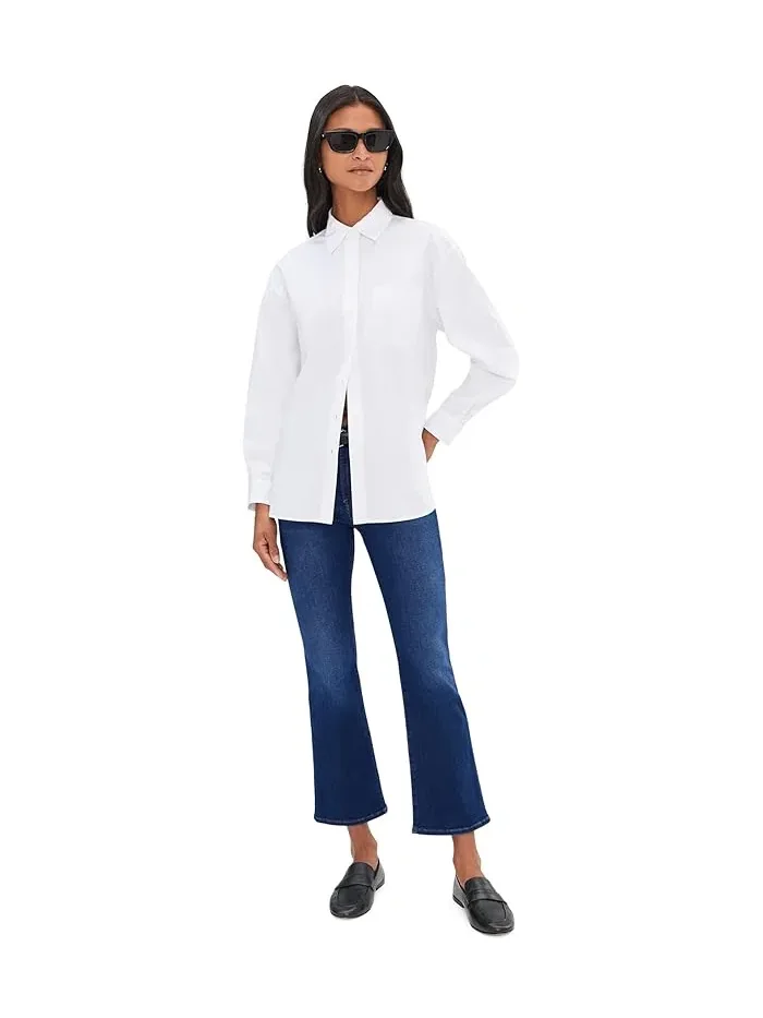 Джинсы клеш высокая посадка The Stretch Flare Crop Madewell — изображение 2 из 5, синий