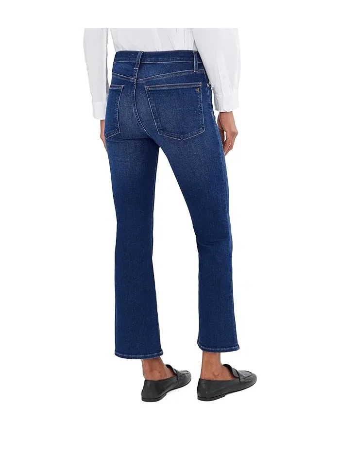 Джинсы клеш высокая посадка The Stretch Flare Crop Madewell — изображение 4 из 5, синий