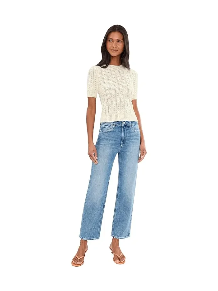 Джинсы прямые Stevie Ankle Seamed Beltloops Paige — изображение 2 из 5, бежевый