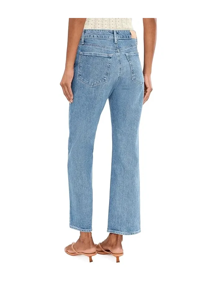 Джинсы прямые Stevie Ankle Seamed Beltloops Paige — изображение 4 из 5, бежевый