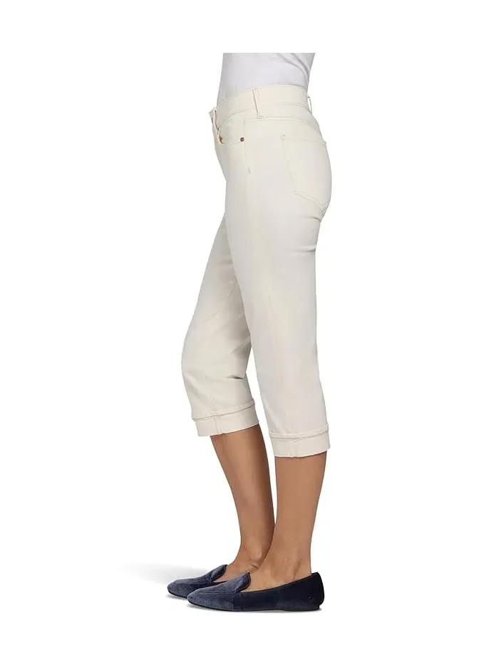 Джинсы укороченные с манжетами Marilyn Crop Cuff NYDJ — изображение 2 из 3, винтажный белый