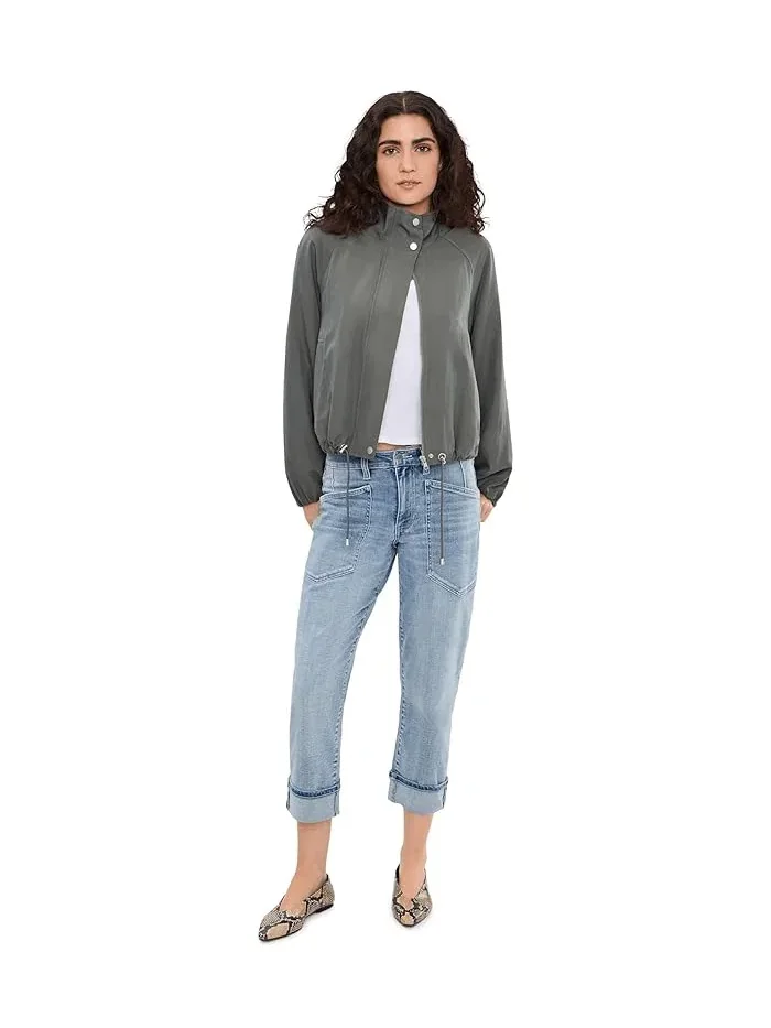 Джинсы Marley Mid-Rise Cropped Girlfriend Liverpool Los Angeles, Cruise — изображение 2 из 5, бежевый