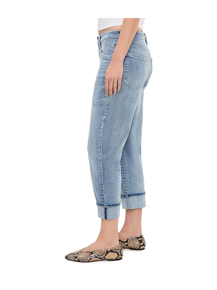 Джинсы Marley Mid-Rise Cropped Girlfriend Liverpool Los Angeles, Cruise — изображение 3 из 5, бежевый
