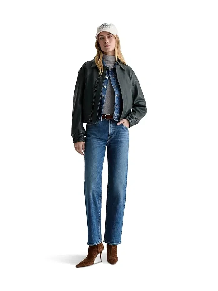 Джинсы прямые Brinley Mid-Rise Straight AG Jeans, Rewind — изображение 2 из 5, перемотка