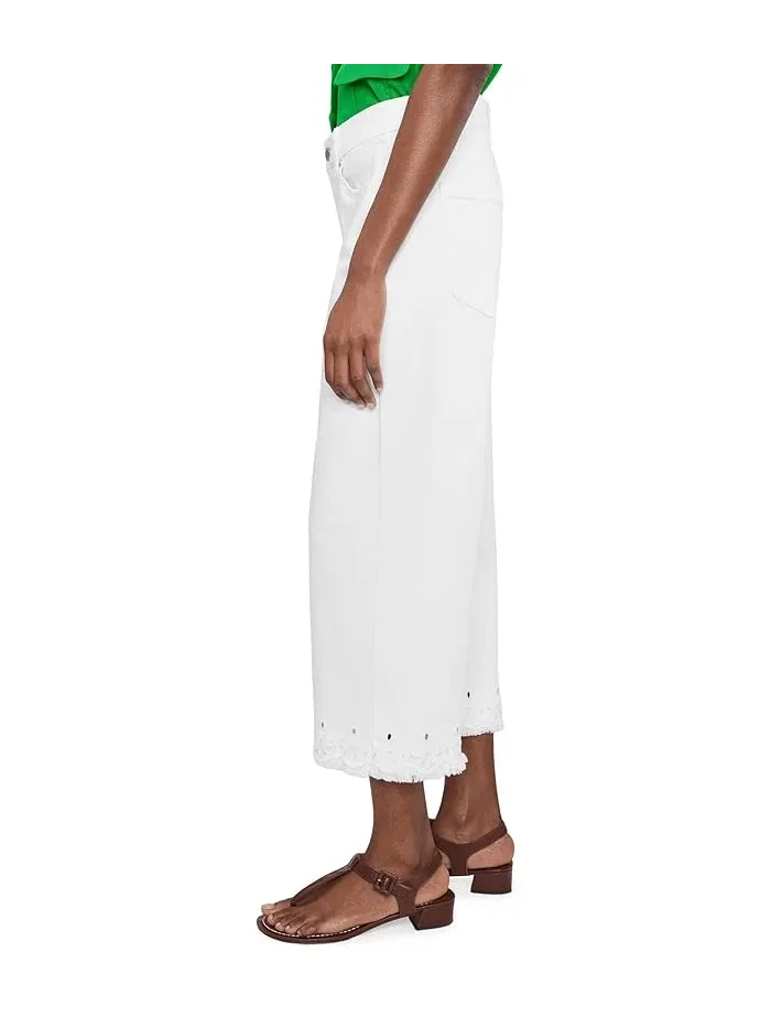 Джинсы с вышивкой Petite Mid-rise Stride Crop Wide Leg Liverpool Los Angeles, Bryce Canyon — изображение 3 из 5, белый
