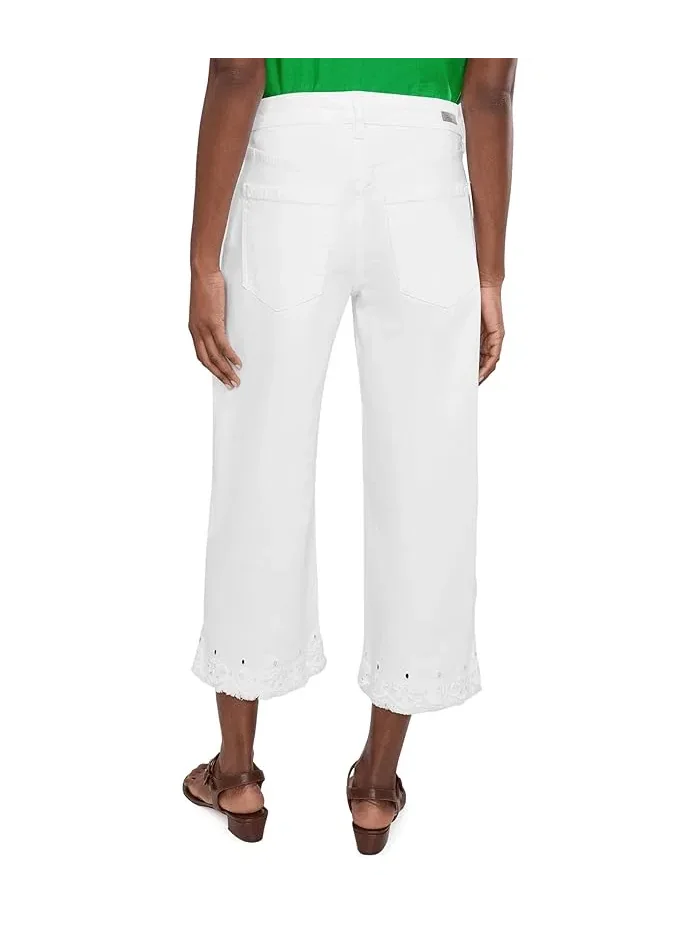Джинсы с вышивкой Petite Mid-rise Stride Crop Wide Leg Liverpool Los Angeles, Bryce Canyon — изображение 4 из 5, белый