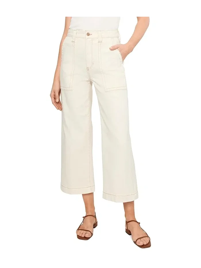Джинсы Stride High-Rise Wide Leg Crop Liverpool Los Angeles — изображение 1 из 5, бежевый