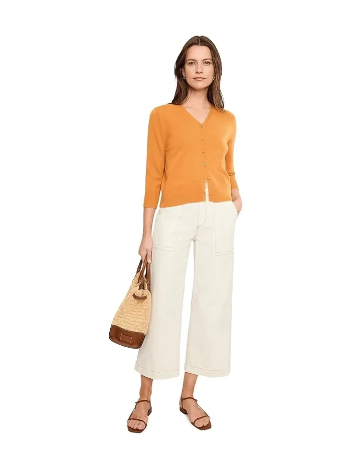 Джинсы Stride High-Rise Wide Leg Crop Liverpool Los Angeles — изображение 2 из 5, бежевый
