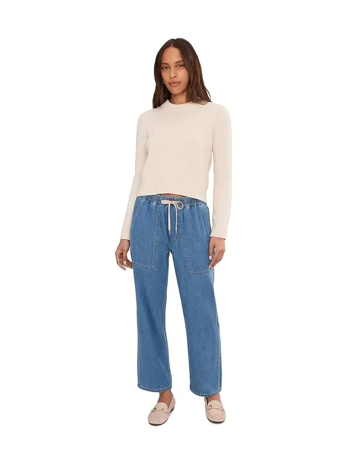 Джинсы прямые Liverpool Los Angeles Easy Mid-Rise Pull-on Crop — изображение 2 из 5, голубой