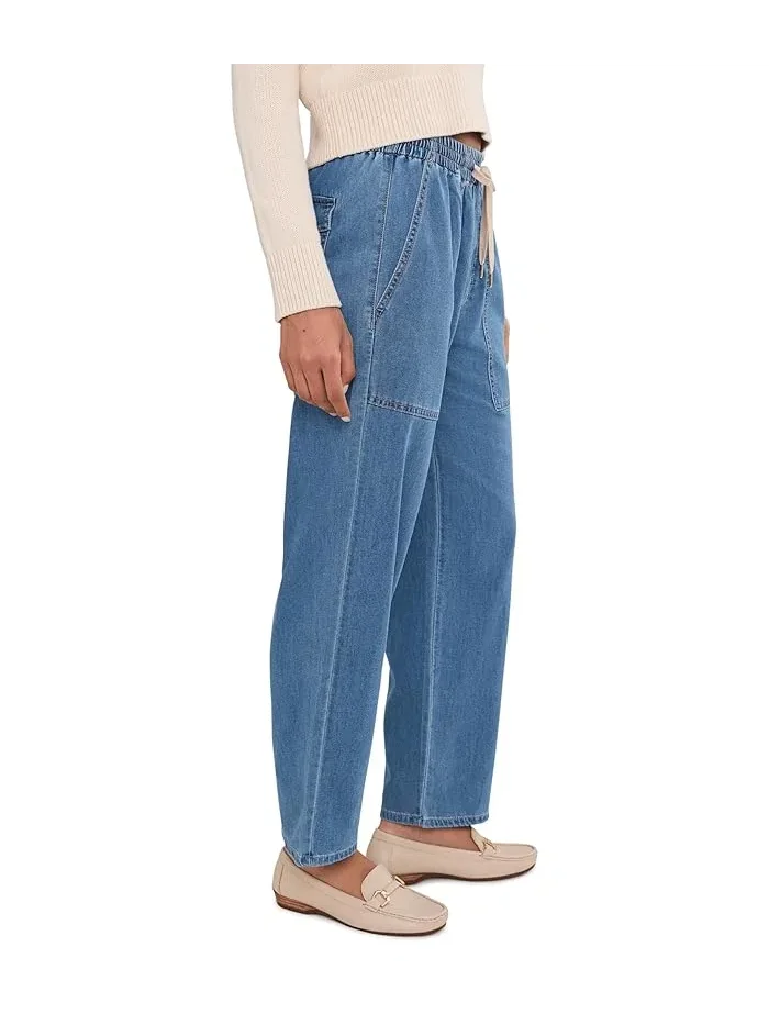 Джинсы прямые Liverpool Los Angeles Easy Mid-Rise Pull-on Crop — изображение 3 из 5, голубой
