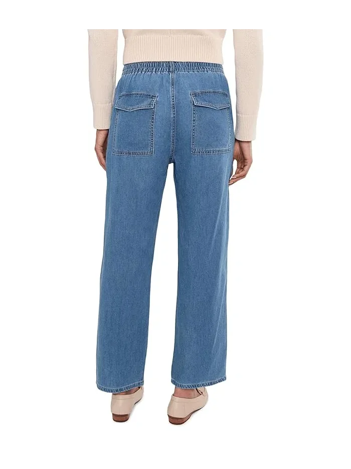 Джинсы прямые Liverpool Los Angeles Easy Mid-Rise Pull-on Crop — изображение 4 из 5, голубой