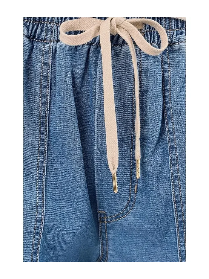 Джинсы прямые Liverpool Los Angeles Easy Mid-Rise Pull-on Crop — изображение 5 из 5, голубой