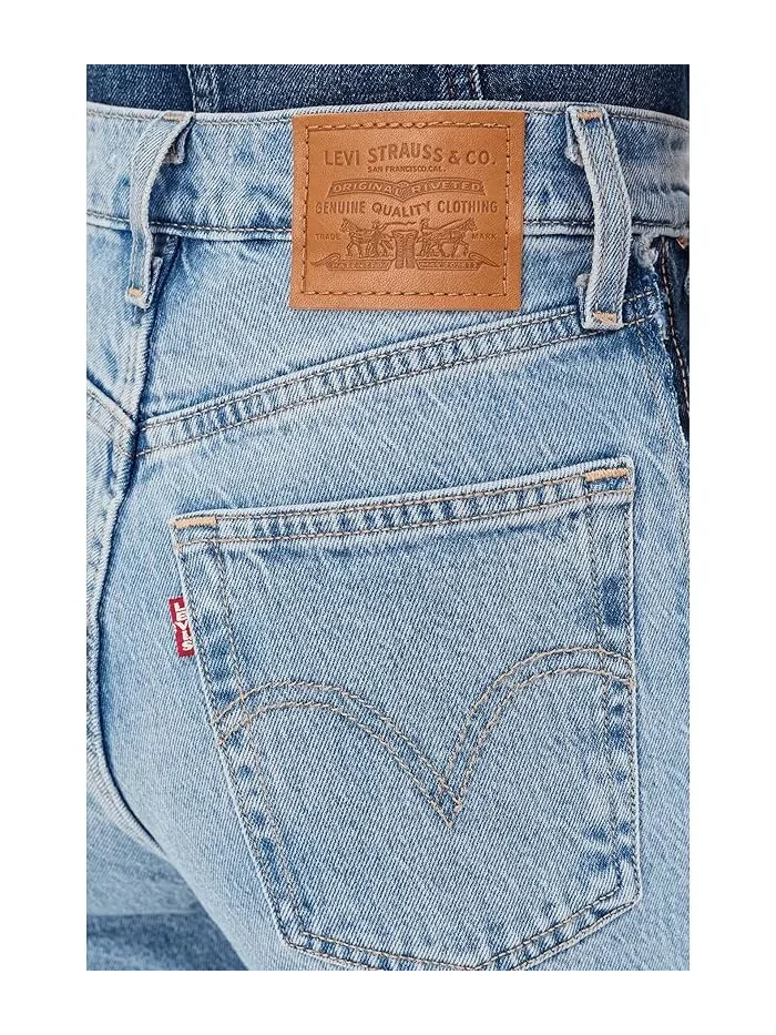 Джинсы с высокой талией прямые Ribcage Ankle Deconstructed Levi's Premium, Free Lunch — изображение 5 из 5, серебристый