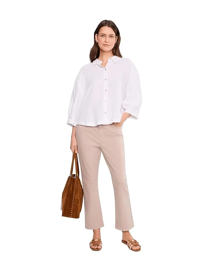 Джинсы Garment Dyed Cotton Stretch Denim Ankle Kick Eileen Fisher — изображение 2 из 5, пшеница