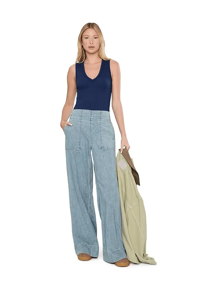 Джинсы свободного кроя We The Free Breezy Denim Pull-On Free People — изображение 2 из 5, сумерки