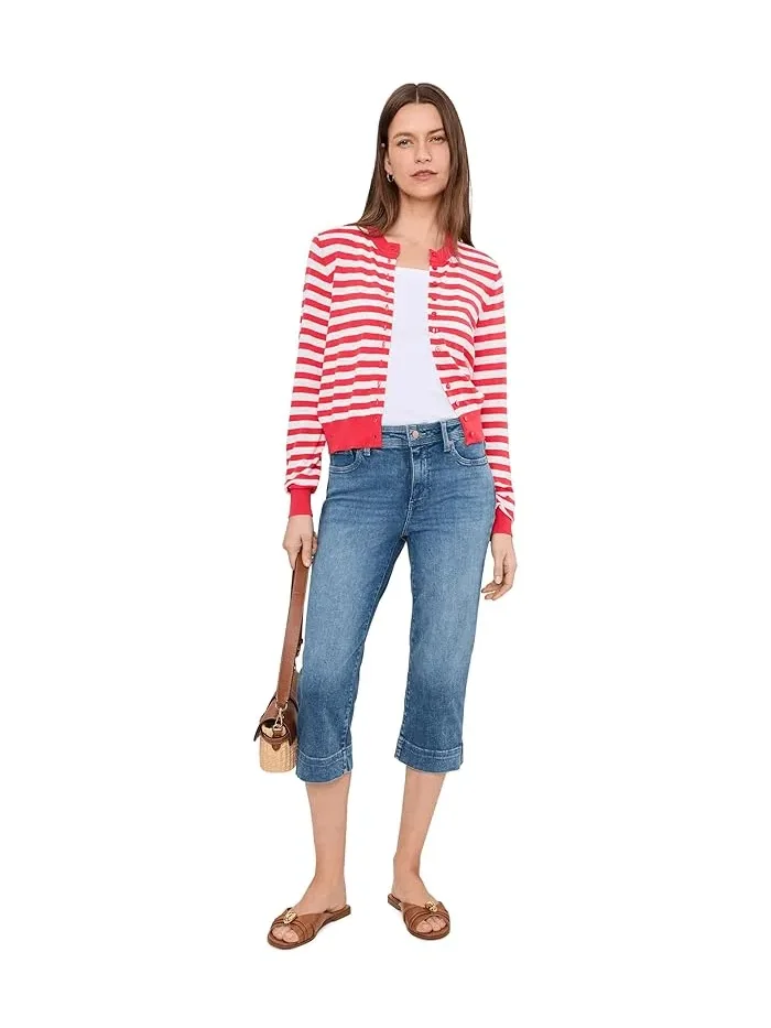 Джинсы прямого кроя Re-New Denim Crop NYDJ — изображение 2 из 5, пальмовый