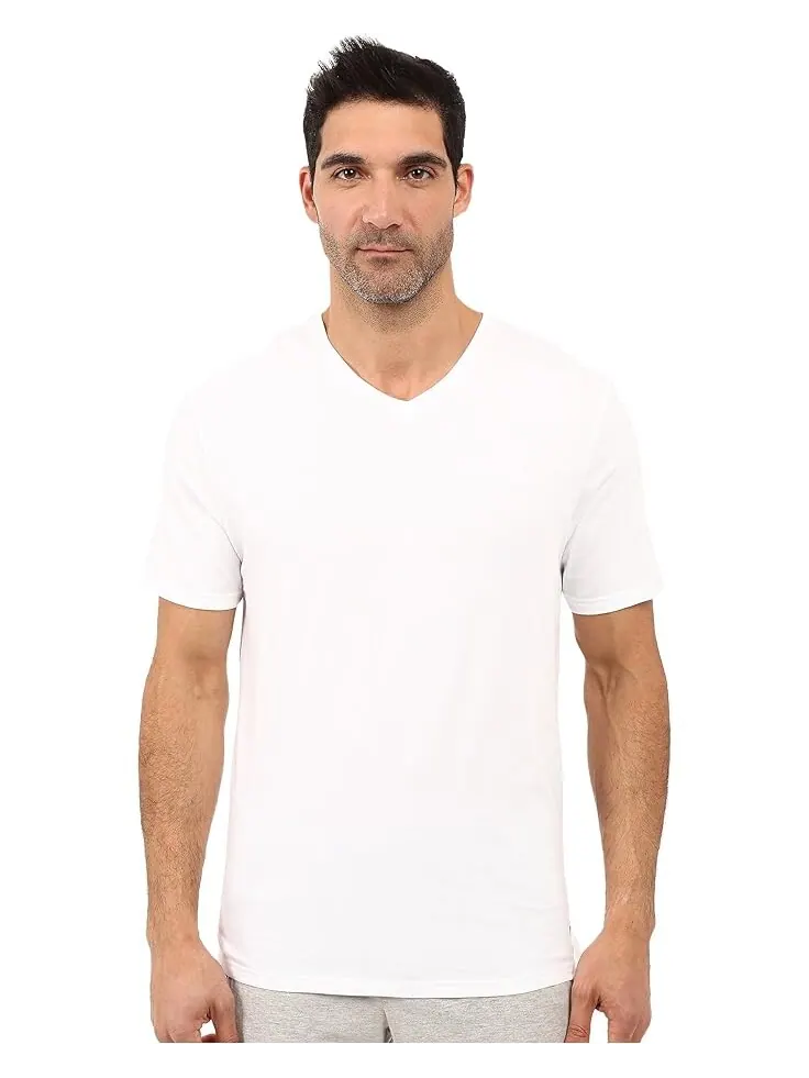 Рубашка Tommy Hilfiger Cotton V-Neck — изображение 2 из 4, белый
