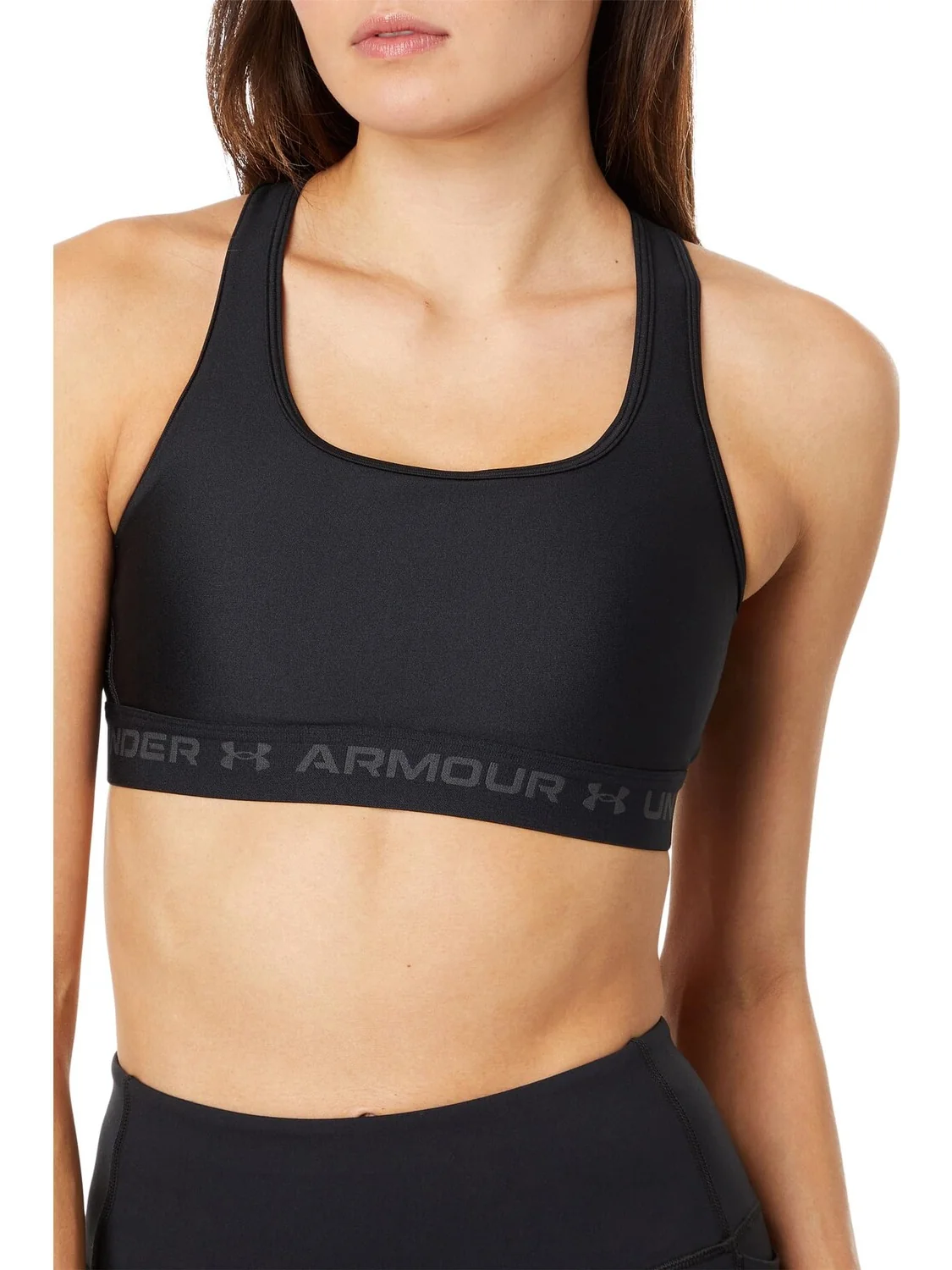 Бюстгальтер Under Armour Cross-Back Mid — изображение 3 из 4, черный/серый
