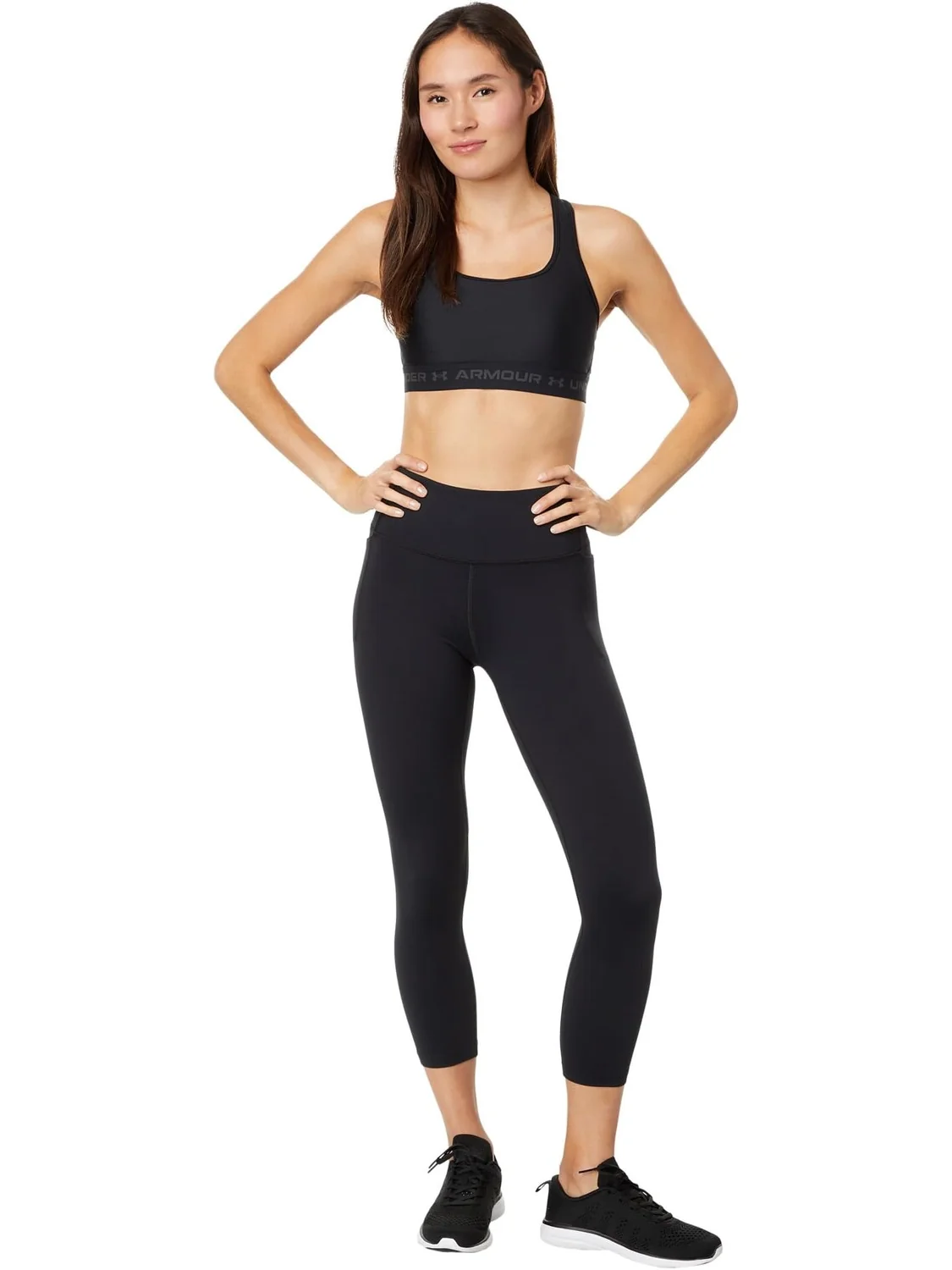 Бюстгальтер Under Armour Cross-Back Mid — изображение 4 из 4, черный/серый
