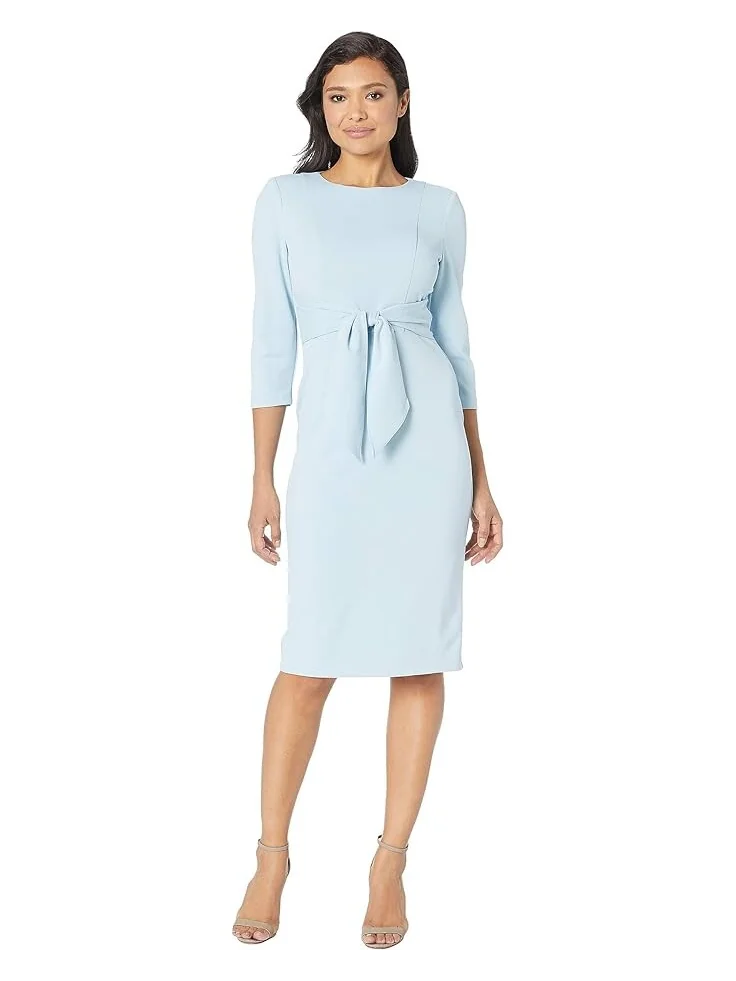 Платье Adrianna Papell Knit Crepe Tie Waist Sheath