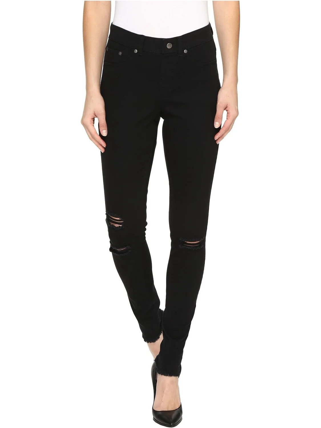Джинсы Ripped Knee Denim Leggings HUE — черный