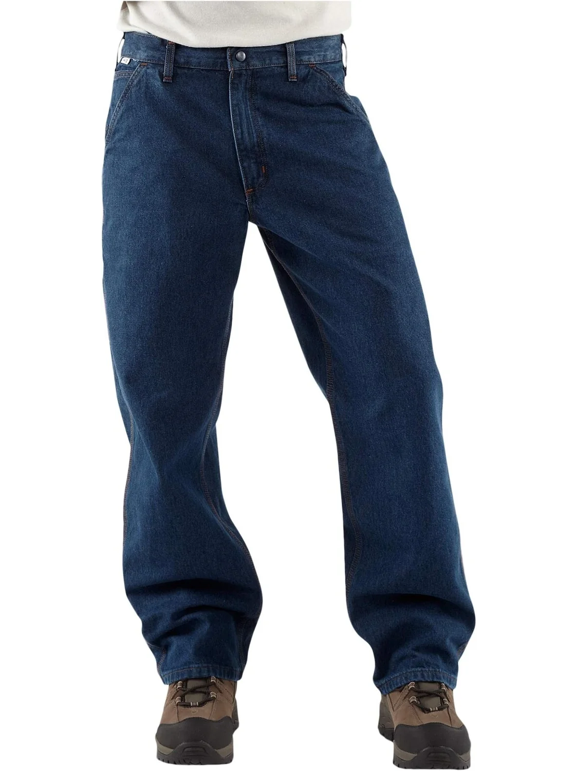 Джинсы Carhartt Big & Tall Flame-Resistant Signature Denim Dungarees — изображение 3 из 6, джинсовый синий