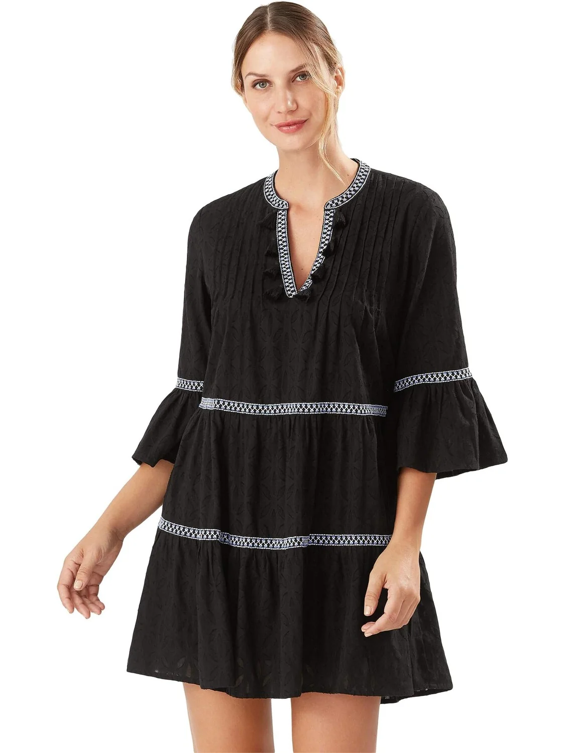 Платье с хлопковым зажимом и декором Tommy Bahama