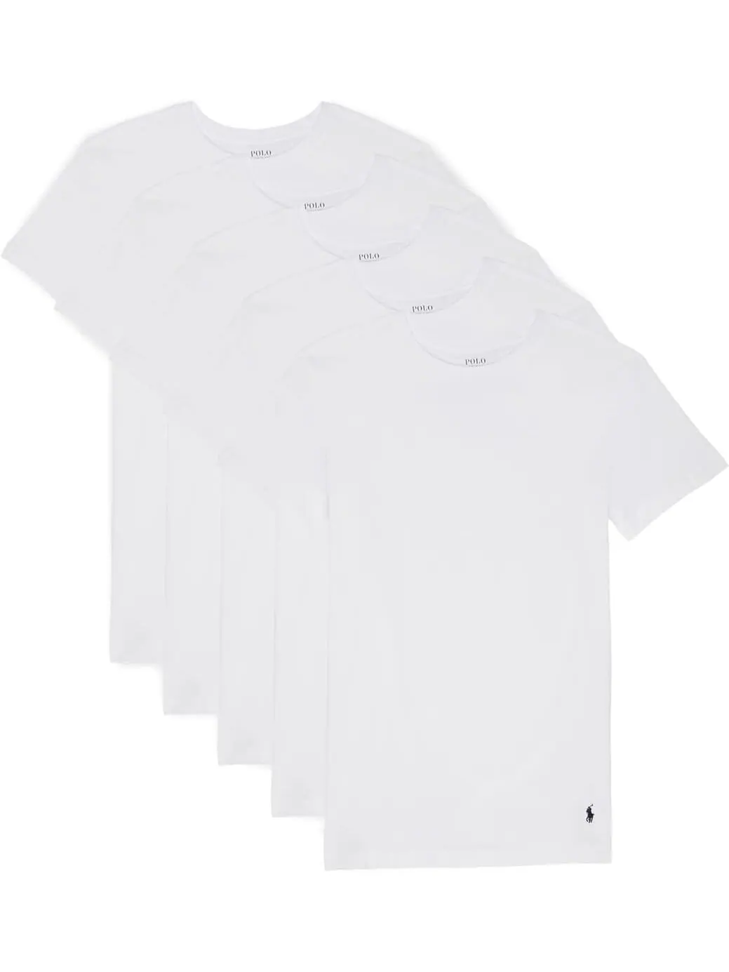 Набор из 5 комплектов облегающих экипажей Polo Ralph Lauren — изображение 1 из 1, белый/темно-синий