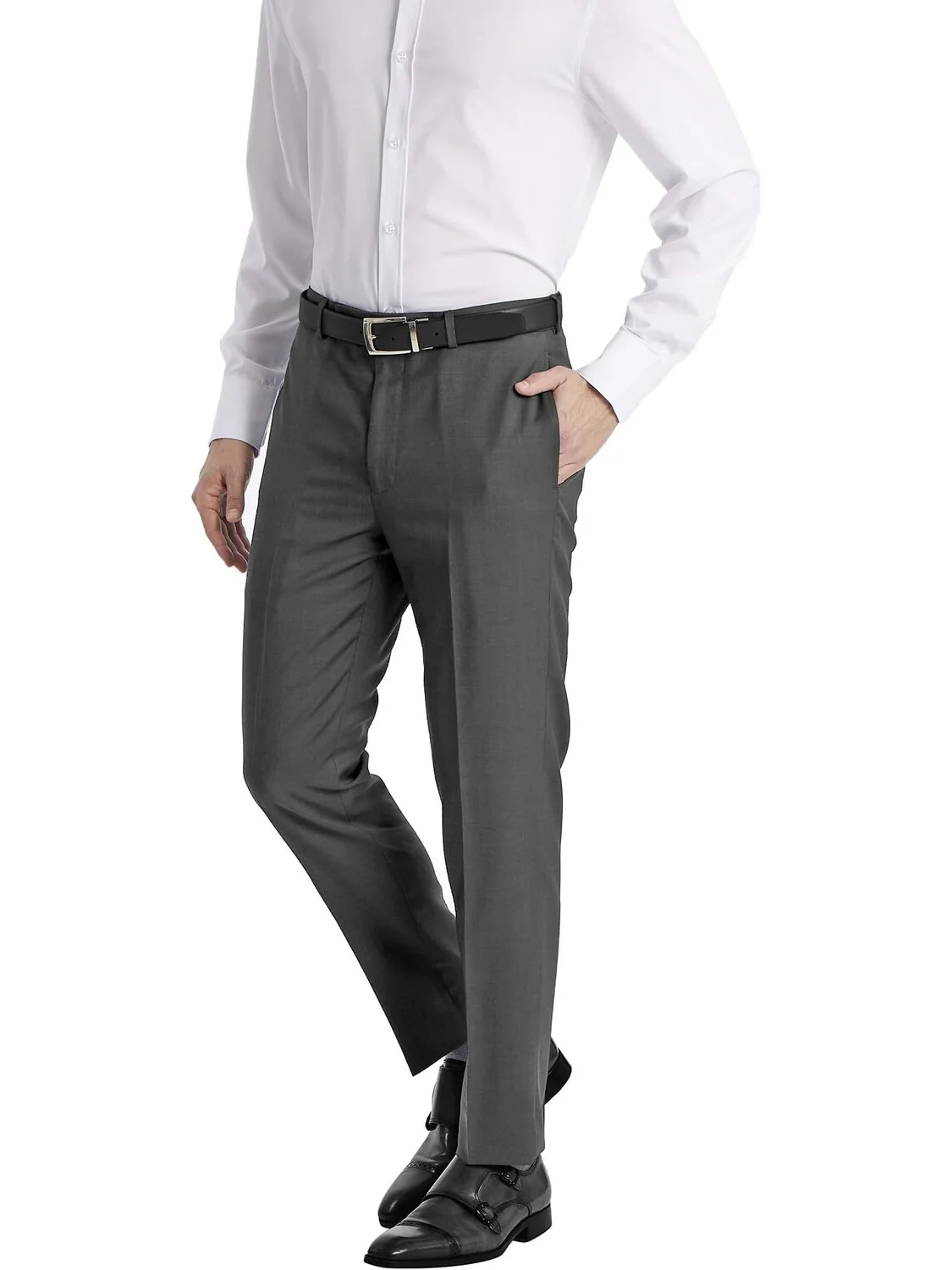 Брюки Calvin Klein Slim Fit Dress — изображение 2 из 4, серый