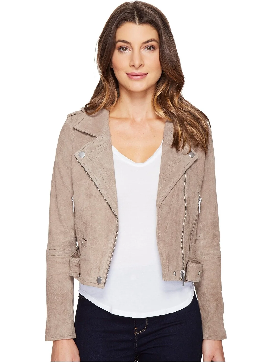 Куртка Suede Moto Jacket Blank NYC — бежевый