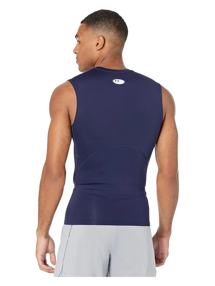 Мужская майка Under Armour Heatgear Armour Compression — изображение 2 из 4, темно-синий/белый