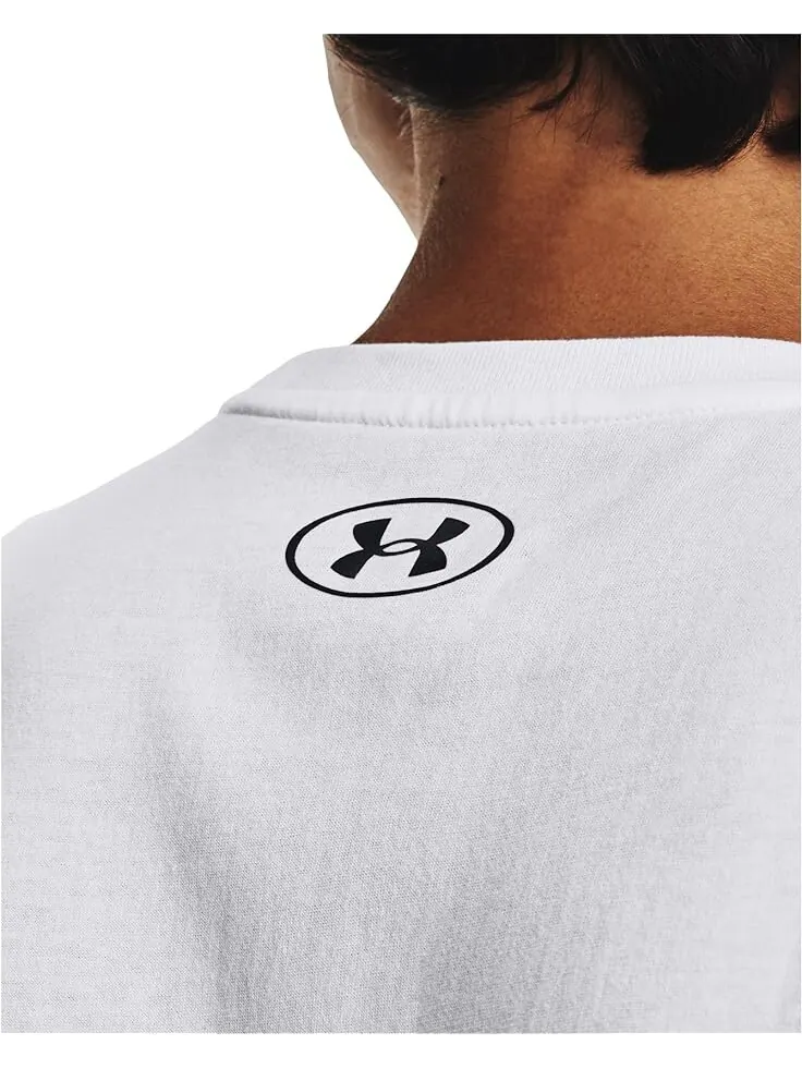 Майка Under Armour Left Chest Cutoff Tank — изображение 3 из 4, белый/черный