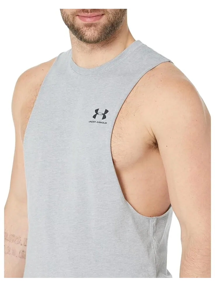 Майка Under Armour Left Chest Cutoff Tank — изображение 3 из 4, серый