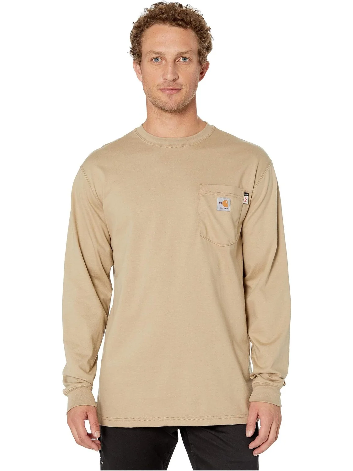 Огнестойкая (FR) футболка из хлопка с длинными рукавами Carhartt
